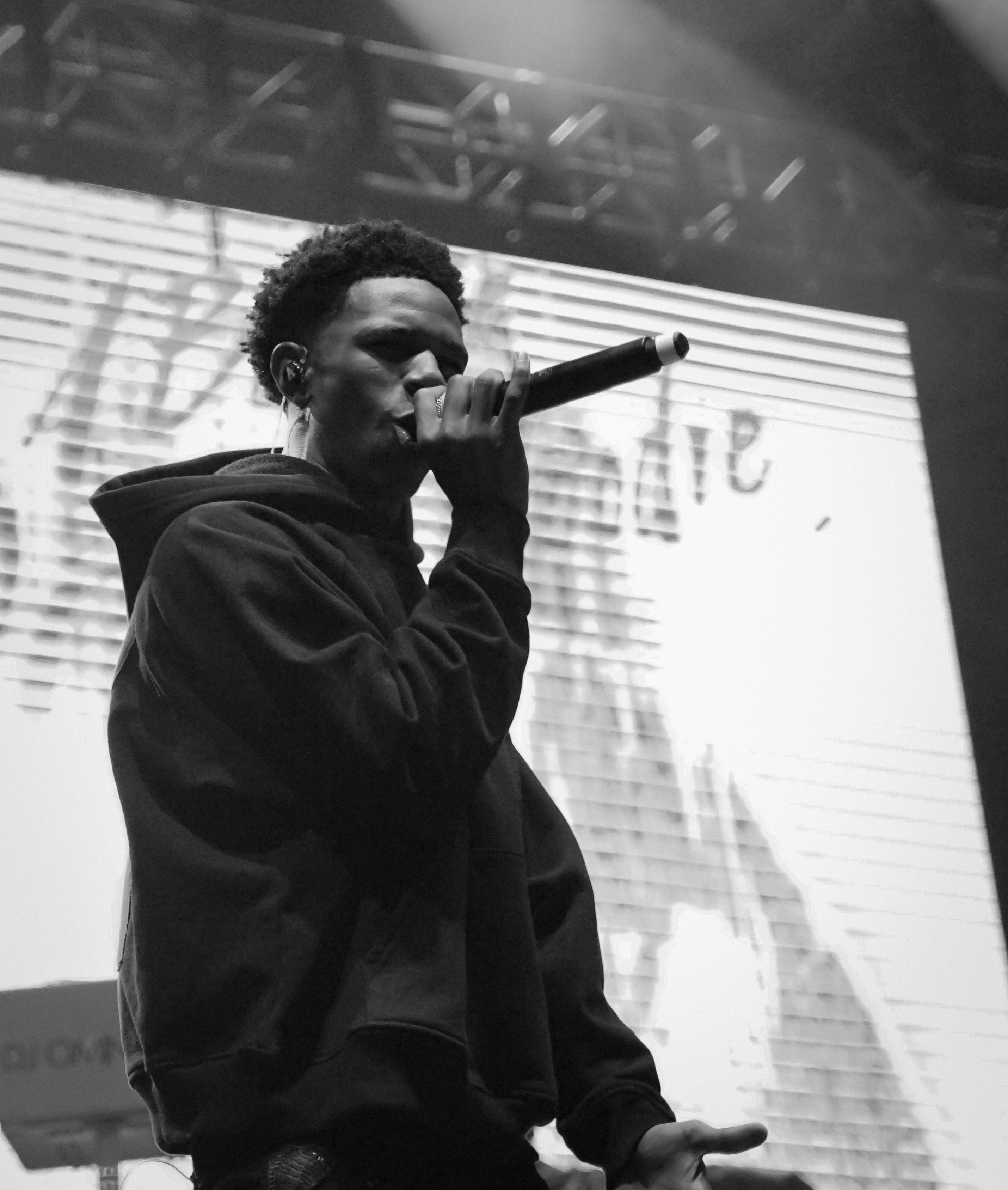 rapper in black and white