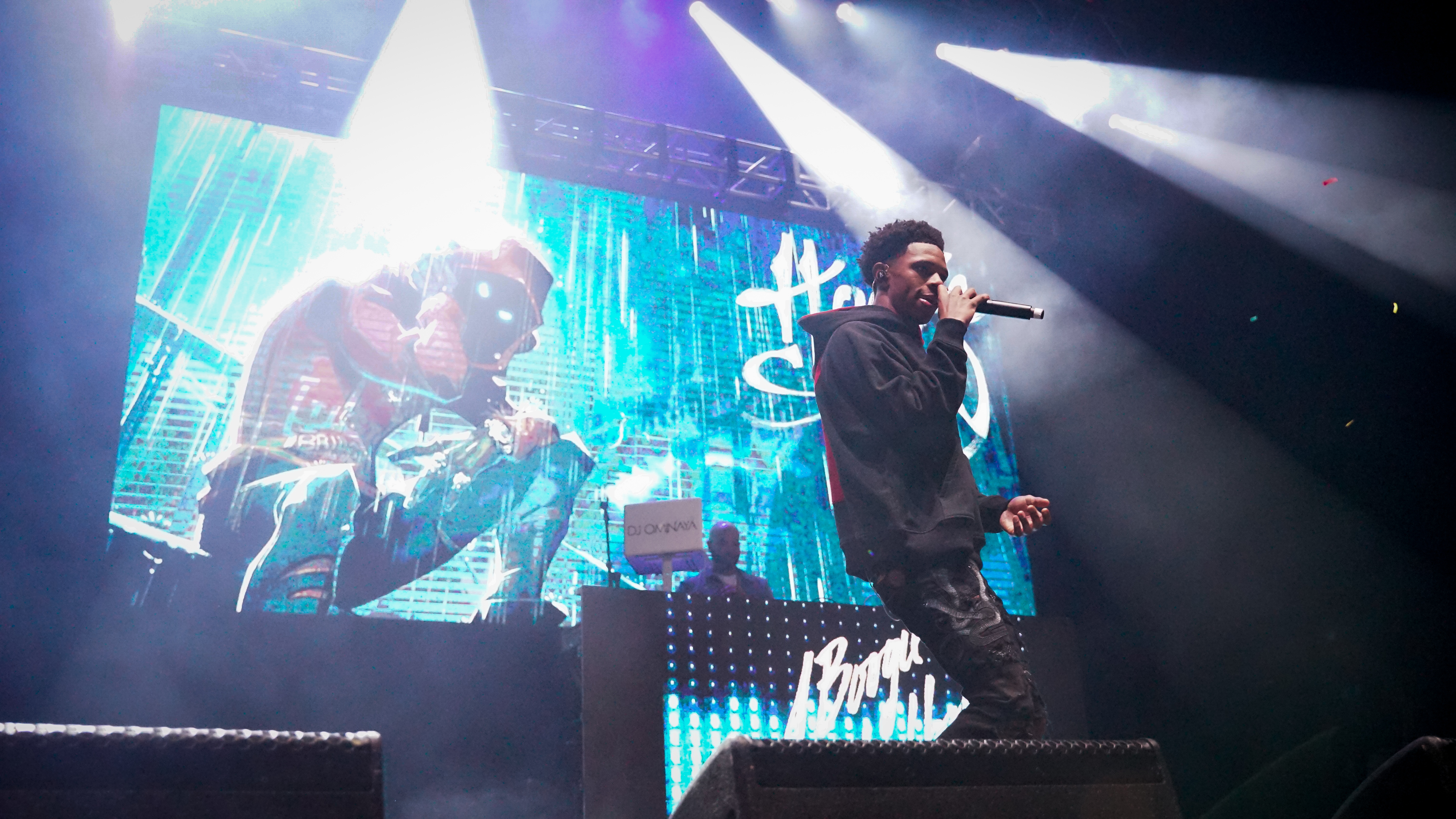 rapper in black and white