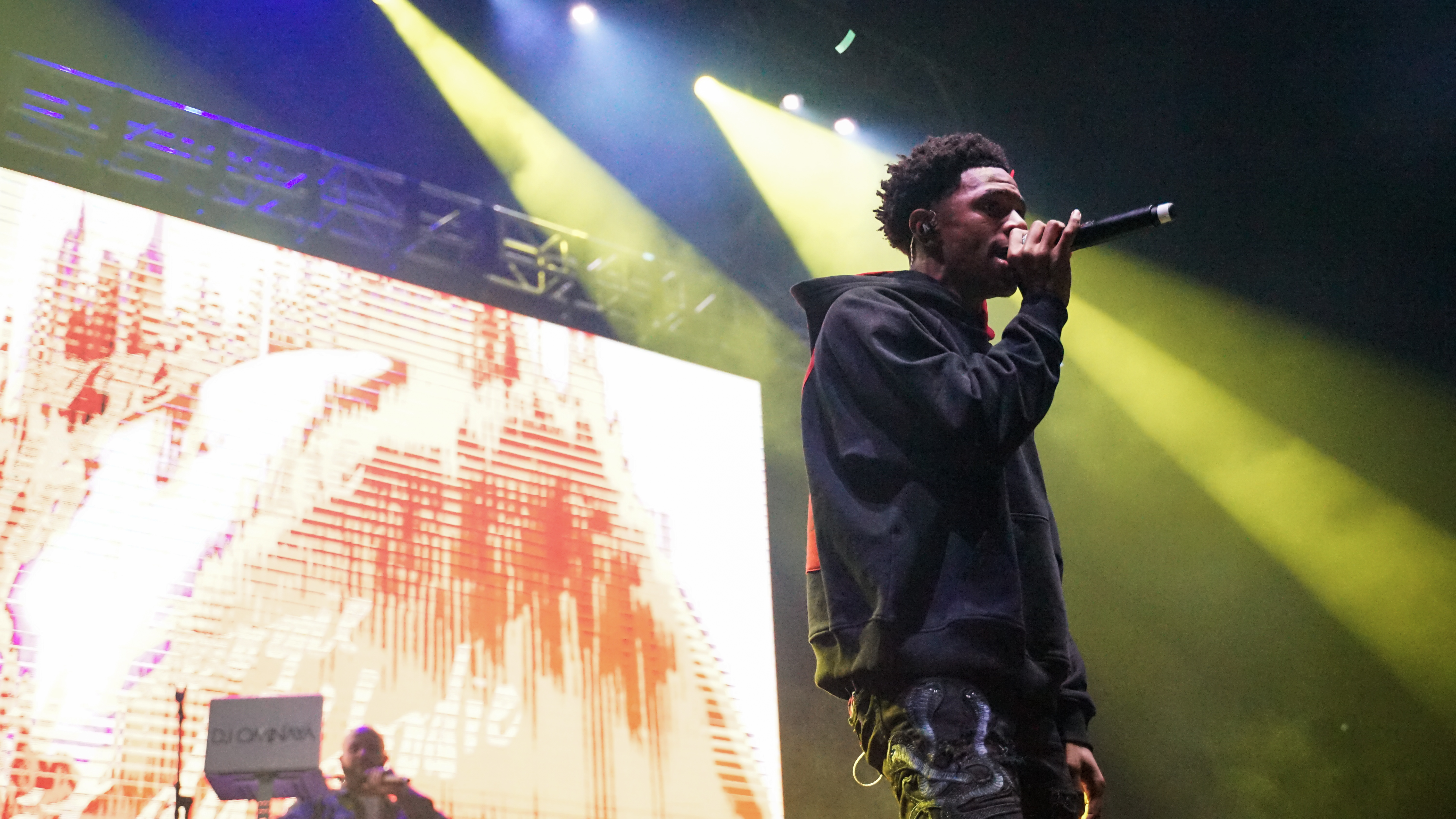 rapper in black and white