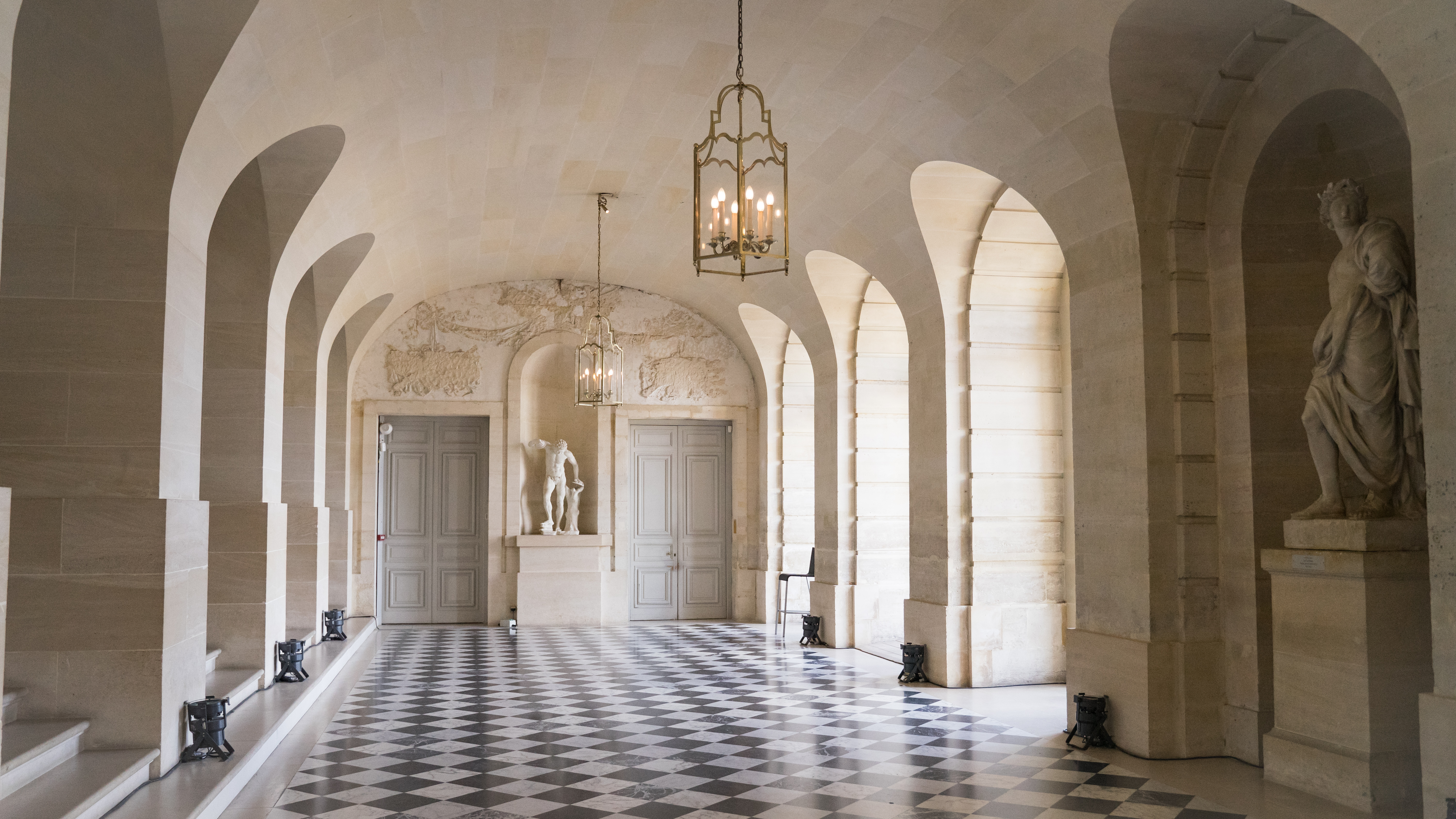 White Stone ARches with white Marble sculpture